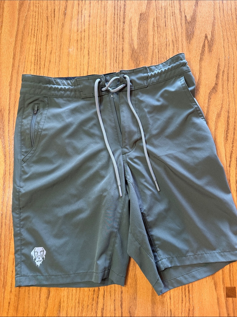 Men's Anetik Olive Green Swim Shorts with Drawstring